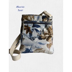 Maurizio Taiuti Italian Leather Crossbody Bag Painted Adjustable Strap